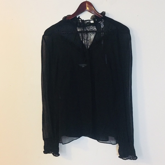 Derek Lam Victorian Sheer Lace Blouse - Picture 2 of 6